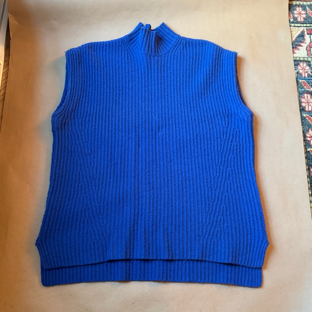 Ganni Blue Knit Sweater Vest